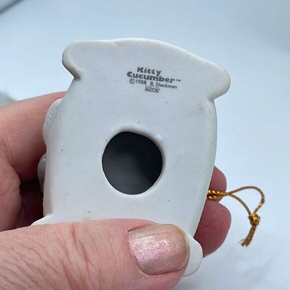 VTG 1988 Kitty Cucumber & rubber duck ornament B.Shackman Schmid - Picture 3 of 6